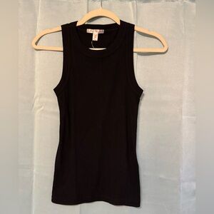Banana Republic Black Ribbed High-Neck Tank Top XS